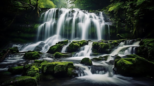 Una cascata nella foresta