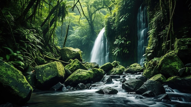 Una cascata nella giungla