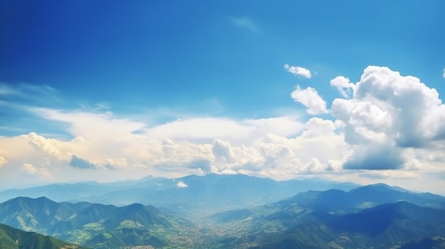 Una catena montuosa con un cielo blu e nuvole