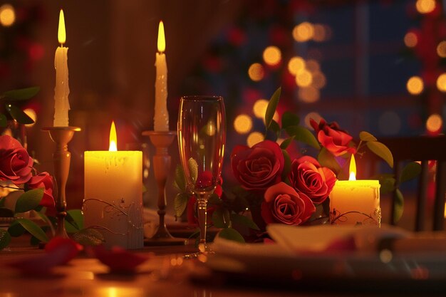 Una cena a lume di candela per due in una serata romantica