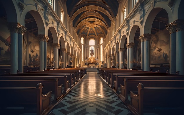 Una chiesa con una croce in cima