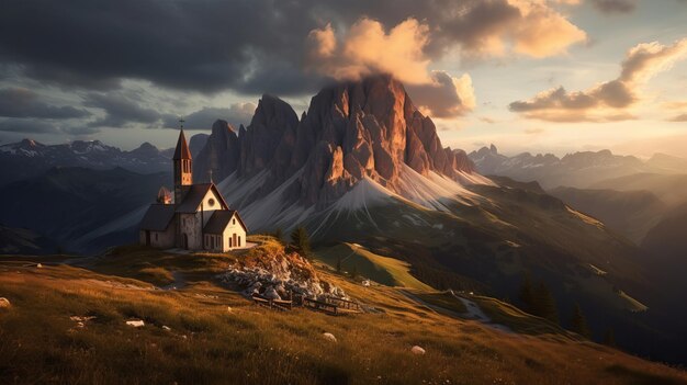 Una chiesa in montagna