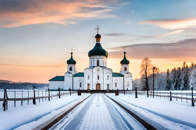 Una chiesa nella neve