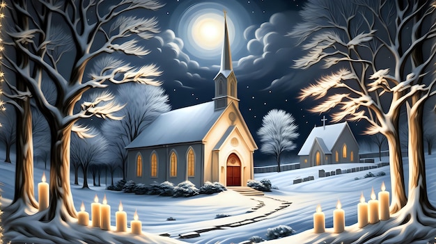 Una chiesa nella notte di Natale