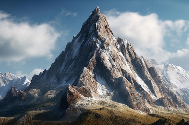 Una cima di montagna rocciosa che rappresenta l'integrità Generative ai