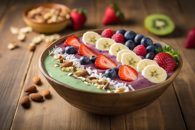 Una ciotola di frullati per una colazione sana