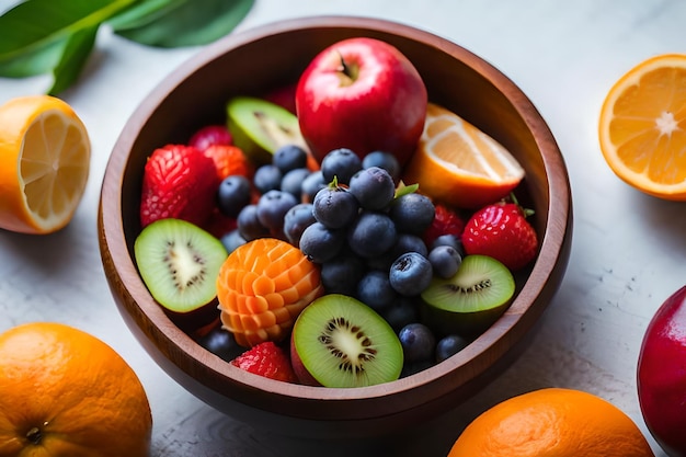 una ciotola di frutta che include kiwi, kiwi, Kiwi e Kiwi.