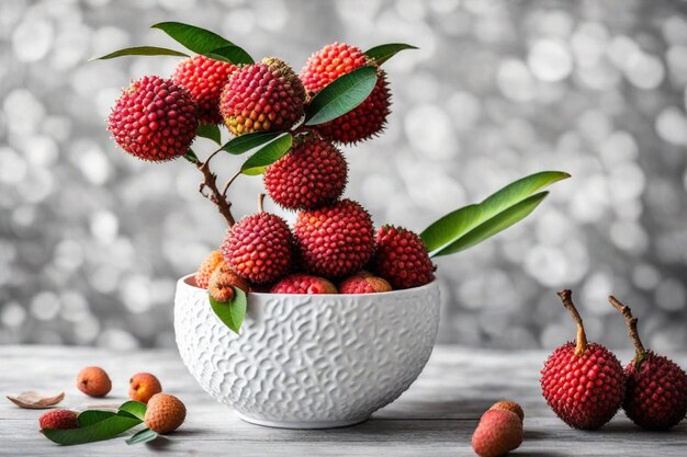 una ciotola di frutta con un ramo che ha la parola " pomegranato " sopra