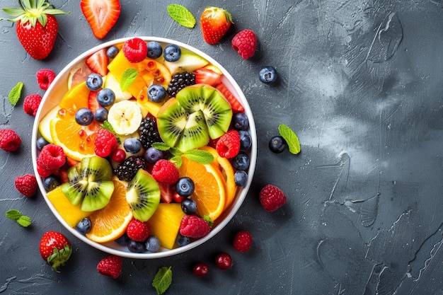 Una ciotola di frutta fresca sulla tavola
