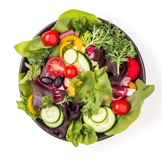 Una ciotola di insalata con verdure e un'insalata.