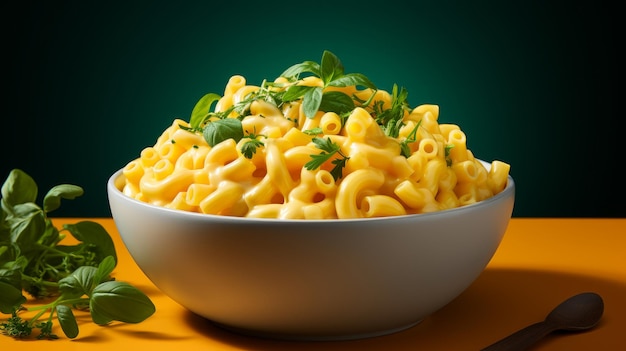 Una ciotola di maccheroni cremosi e formaggio generata dall'IA