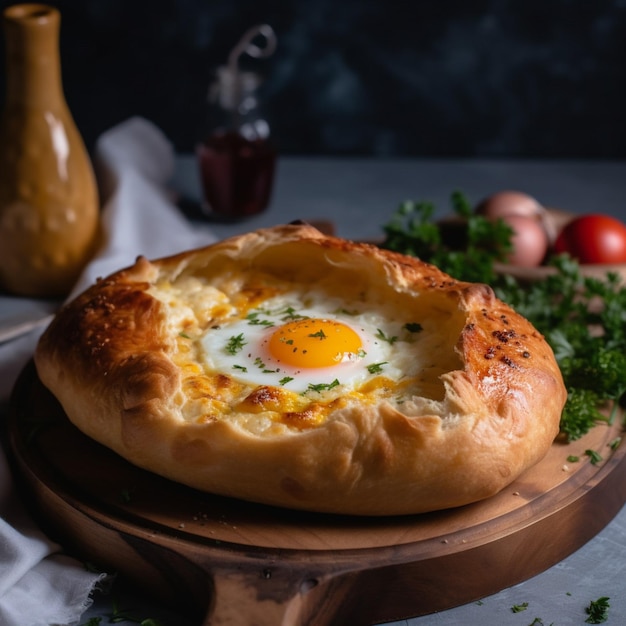 Una ciotola di pane con dentro un uovo