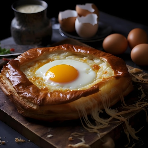 Una ciotola di pane con dentro un uovo