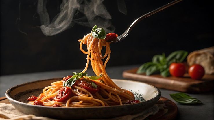 Foto una ciotola di spaghetti con noodle e verdure