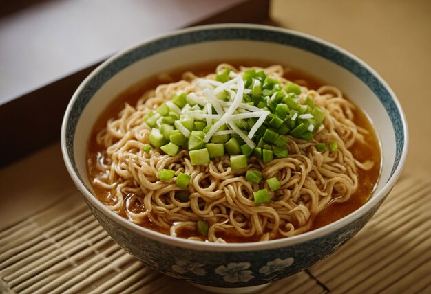 Una ciotola di tagliatelle di ramen bollenti