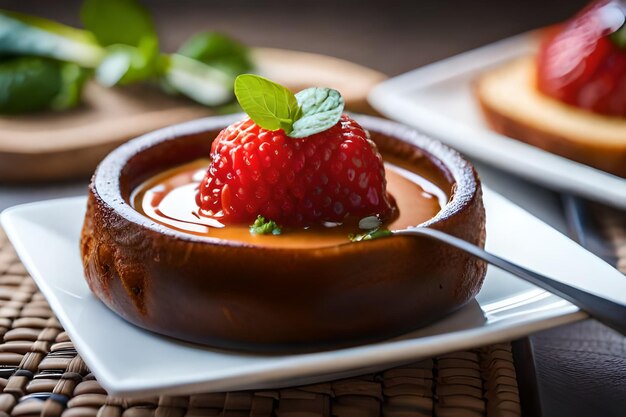 una ciotola di zuppa di fragole con dentro un cucchiaio