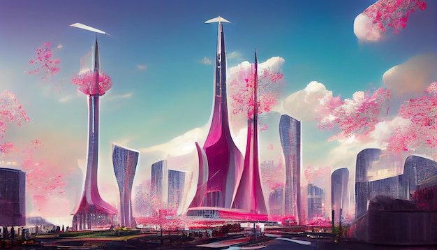 Una città futuristica del futuro