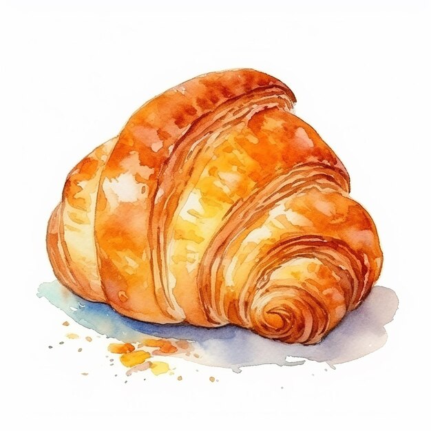 Una colazione sana un delizioso croissant con il tè