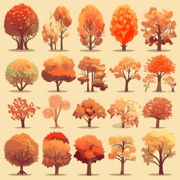 Una collezione di alberi diversi