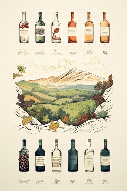 una collezione di bottiglie di alcol e una vista sulla montagna