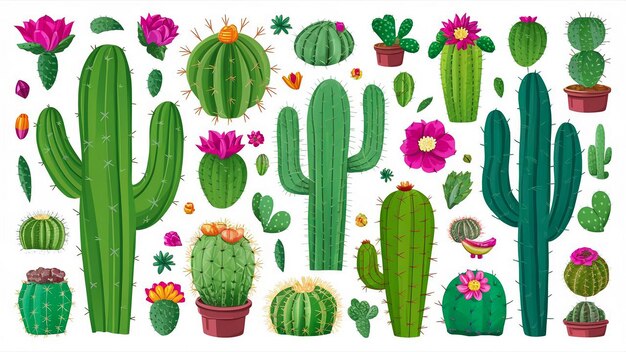 una collezione di cactus e fiori