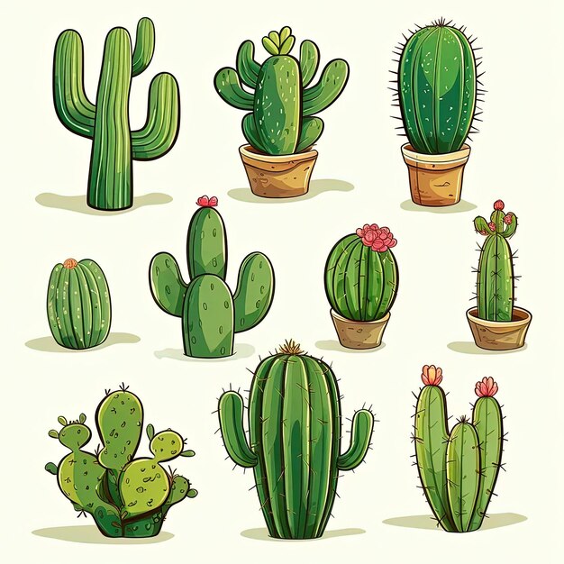 Una collezione di cactus