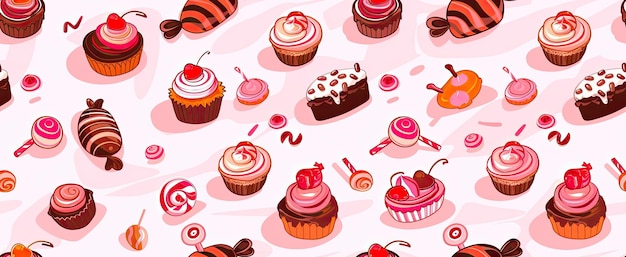 una collezione di cupcake con diversi sapori e cioccolato