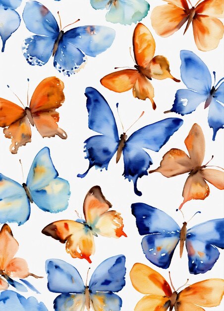 una collezione di farfalle dalla collezione di acquerelli