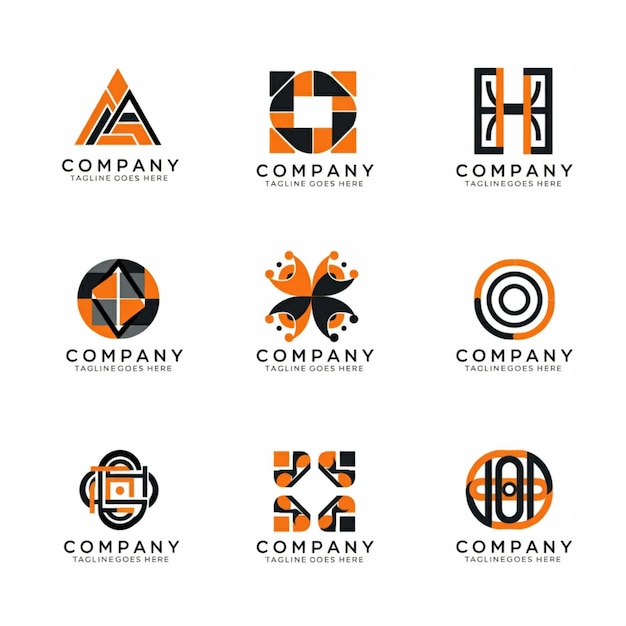 una collezione di logo per società società e società
