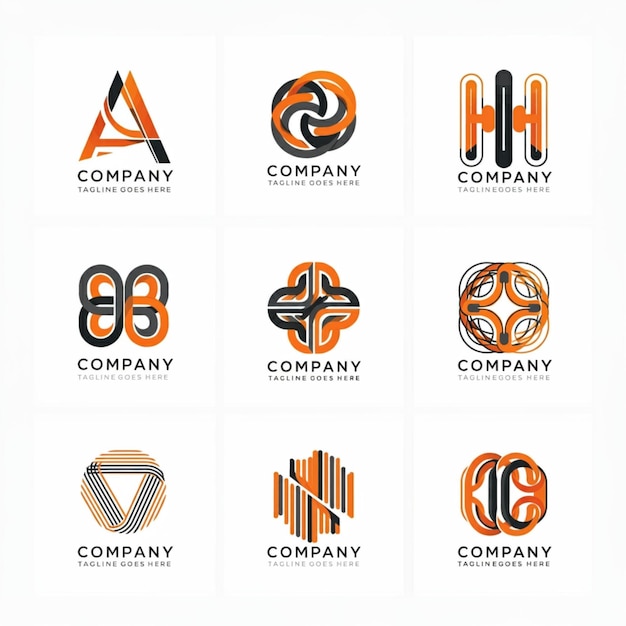 una collezione di logo per società società e società