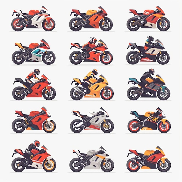una collezione di motociclette con le parole motociclisti su di loro