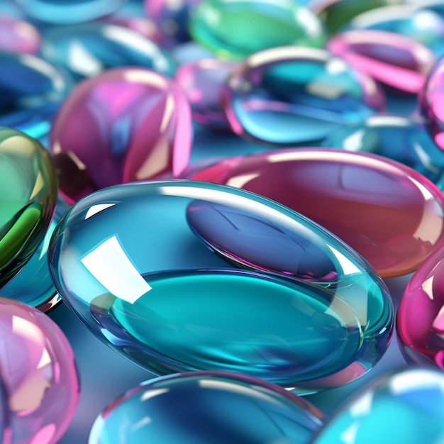 una collezione di perle di vetro della collezione di vetro