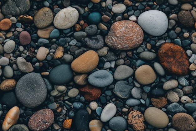 Una collezione di rocce sulla spiaggia