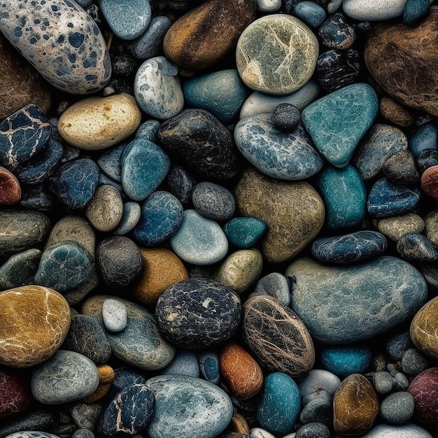 Una collezione di rocce sulla spiaggia