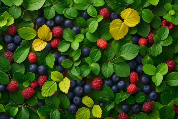 Una colorata e deliziosa miscela di bacche della foresta selvatica