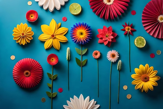 Una colorata esposizione di fiori fatta dall'artista dell'artista.