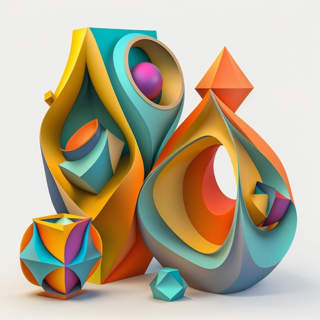 Una colorata scultura di carta 3d con un diamante al centro.