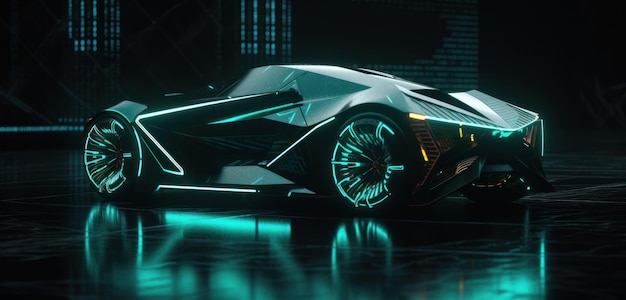 Una concept car generica senza marchio in un ambiente di studio