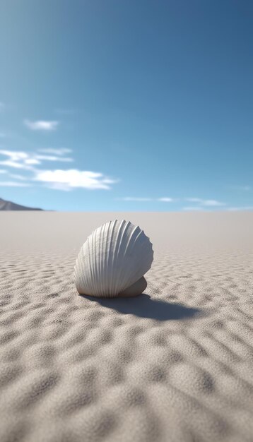 Una conchiglia su una spiaggia sabbiosa