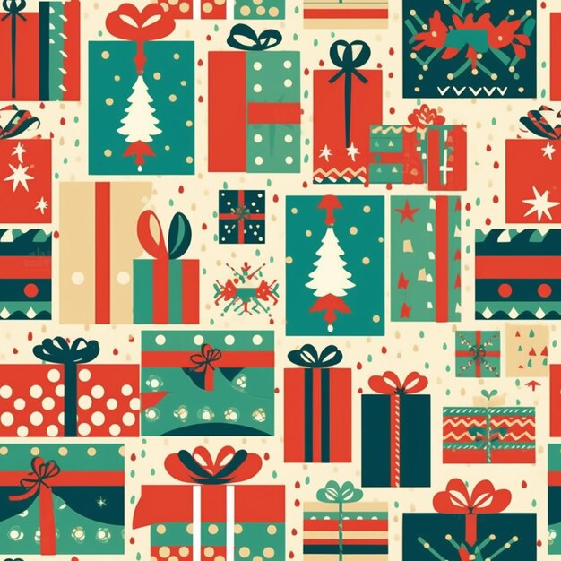 Una confezione natalizia senza soluzione di continuità con regali e alberi che generano intelligenza artificiale