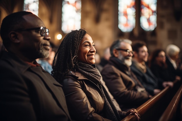 Una congregazione diversificata riunita in una chiesa storica afroamericana