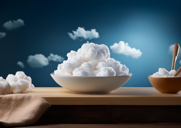 una coppa di gelato e una coppa di gelato su un tavolo con una coppa di gelato.