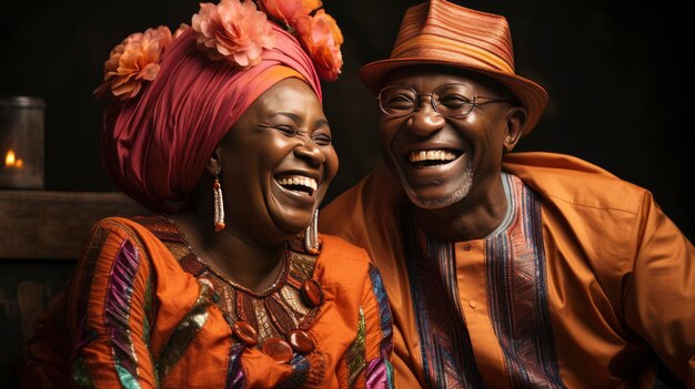 Una coppia di anziani africani felici che si divertono HD sfondo sfondo desktop sfondo