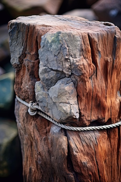 Una corda è legata a un palo