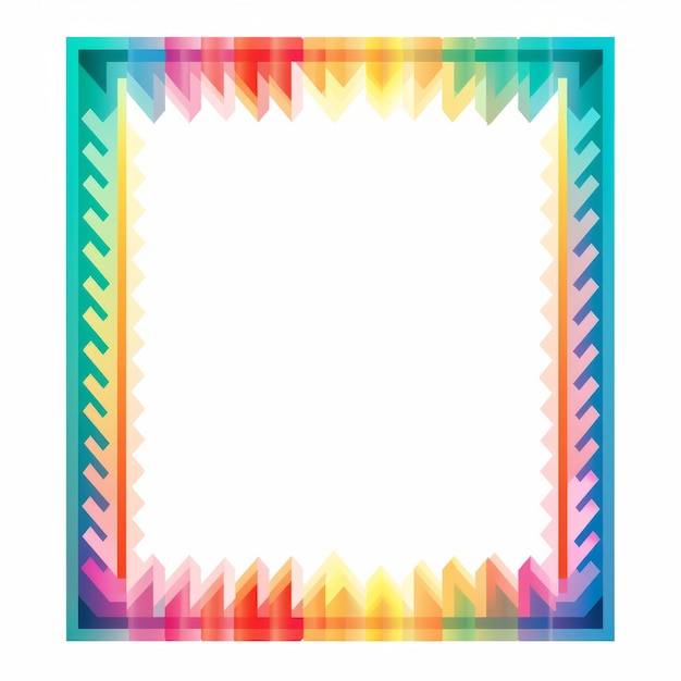 una cornice quadrata color arcobaleno su uno sfondo bianco