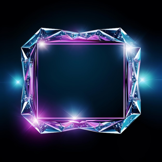 una cornice quadrata fatta di diamanti su uno sfondo nero