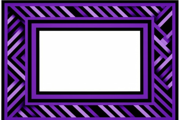 una cornice quadrata viola con strisce bianche e nere