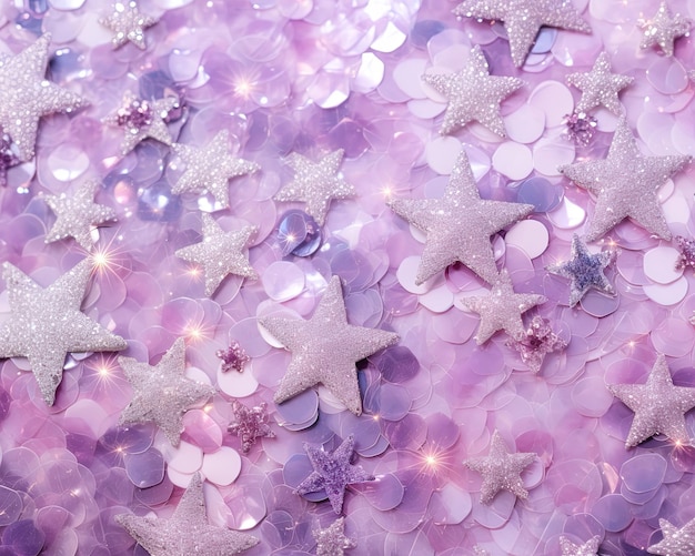 una corona di fiori viola con una stella su di essa
