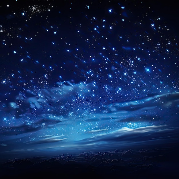Una costellazione di stelle zaffiro e argento nel cielo notturno