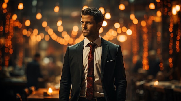 una cravatta su un uomo in abito